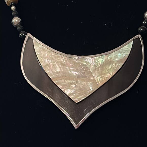 Karla Jordan Statement Piece Necklace #318. Abalone Shell - Picture 2 of 8